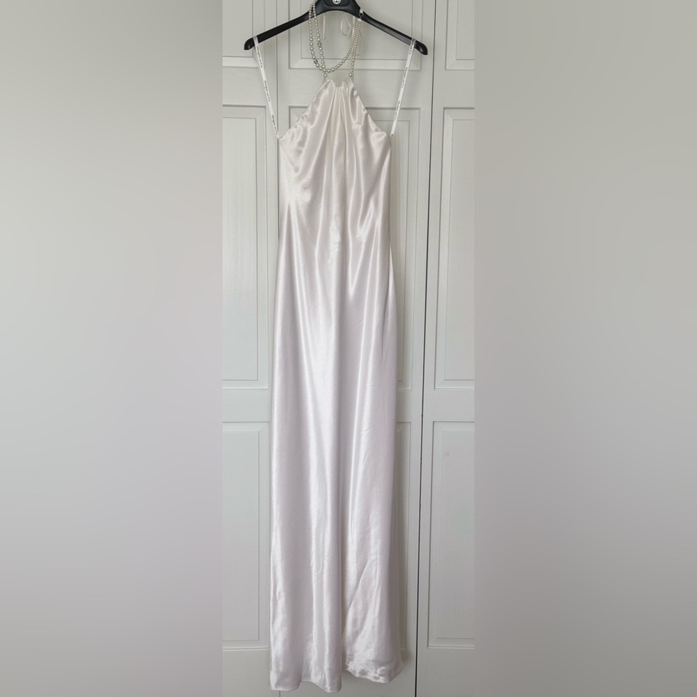 Elegant White Satin Gown